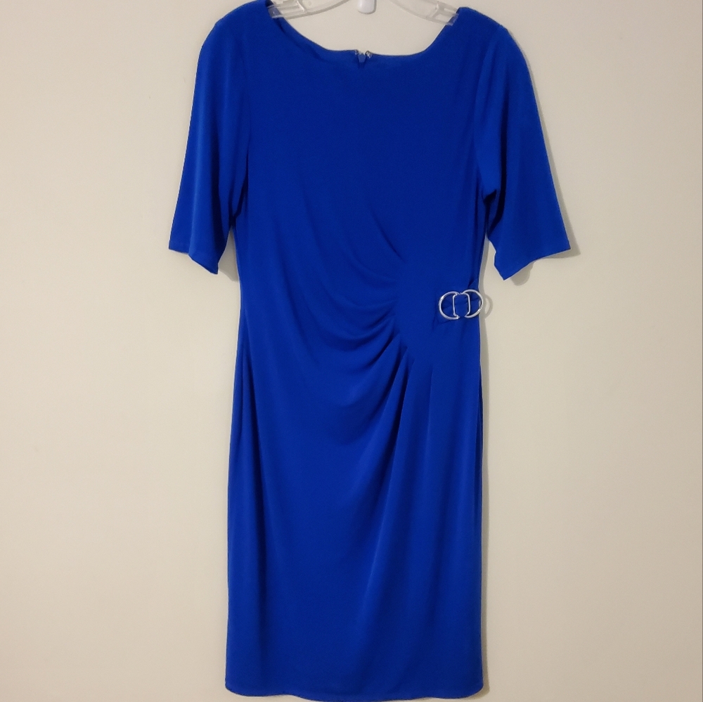 Jessica Howard Blue Short Sleeve Midi Dress